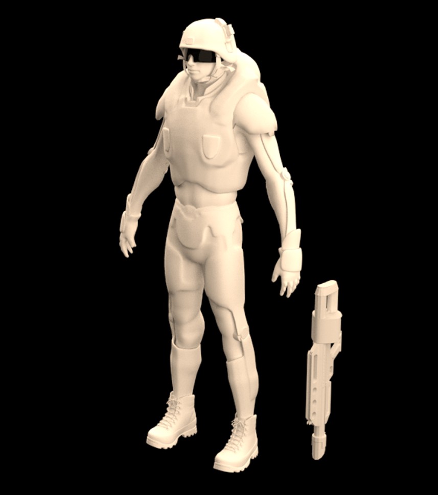 Futuristic soldier prototype preview image 1